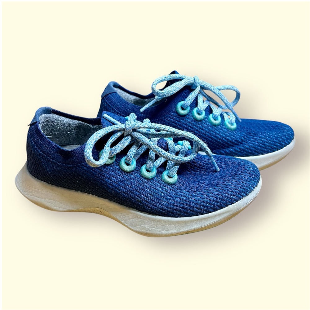 Allbirds Tree Dasher Blue Knit Sneakers, Size 5.5